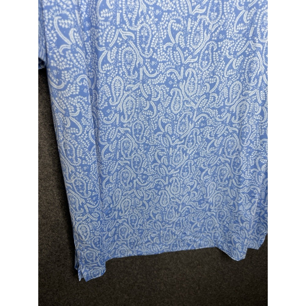 2024 MASTERS TECH Men's Performance Golf Polo Shirt Blue Paisley Shirt XL NWT - Picture 7 of 12